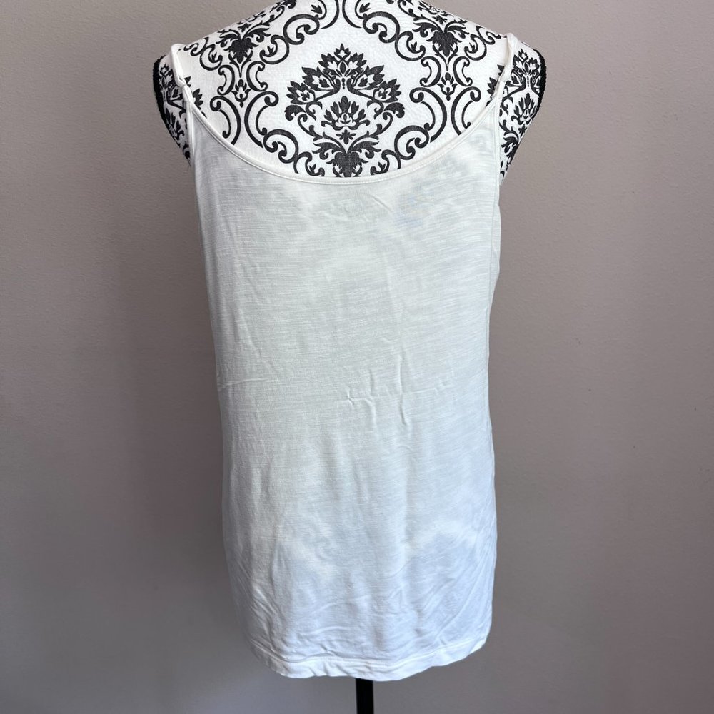 Ann Taylor LOFT Adjustable Strap Lace Front Cami Tank Top - Ivory - Size XL - Picture 2 of 6